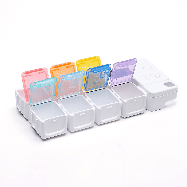 IPREE Smart Pill Storage Box Electronic Timing Reminder Pill Alarm Timing Pill Organizer Tablet Container Case - MRSLM