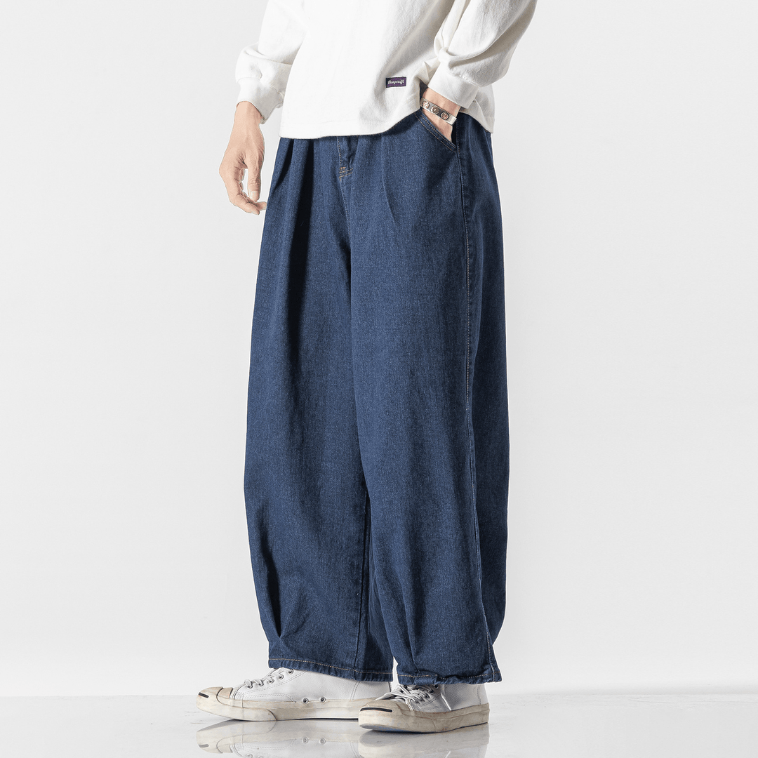 Denim Casual Workwear Wide-Leg Straight-Leg Pants - MRSLM