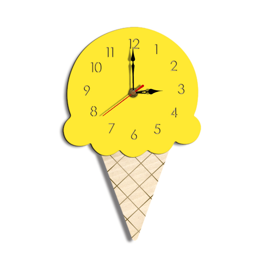 Home Cartoon Creative Wall Clock Living Room Acrylic Ice Cream Children'S Clock - MRSLM