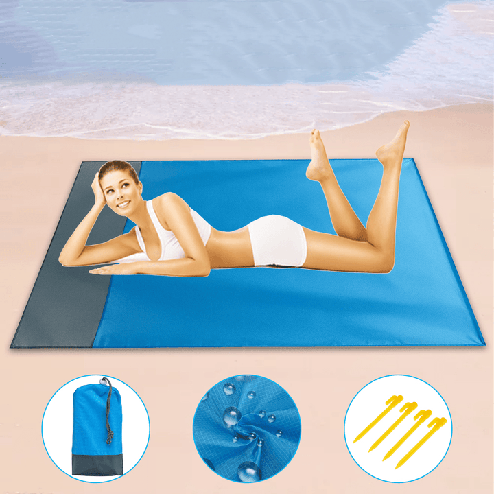 140X200Cm Folding Beach Mat Picnic Mat Waterproof Outdoor Camping Travel Polyester Mat - MRSLM