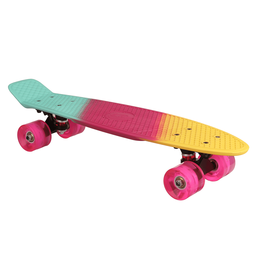 23Inch Kids Skateboard Flashing Four-Wheel Longboard Children Mini Cruiser Scooter Max Load 50Kg - MRSLM