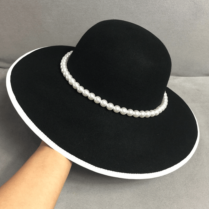 Elegant Flower Pearl Fisherman Hat Small Incense Top Hat - MRSLM