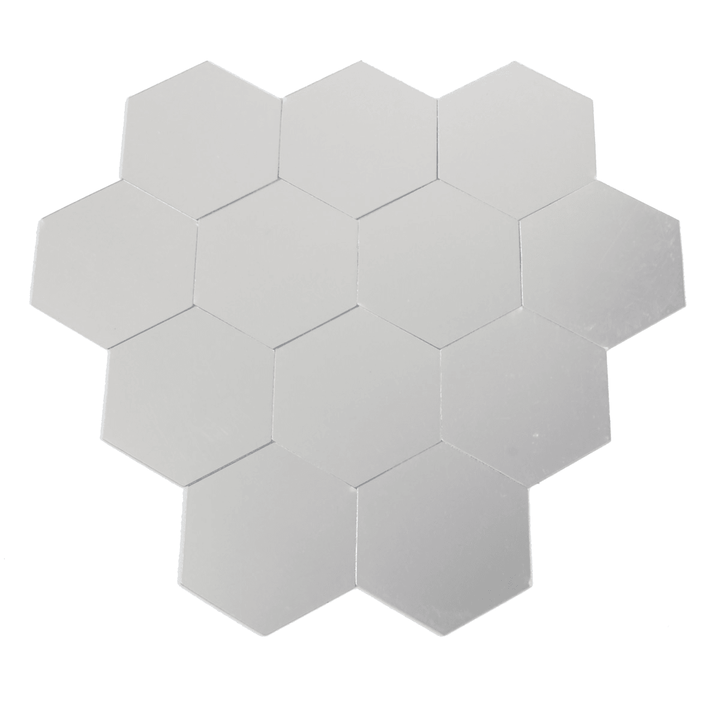 12Pcs 8Cm Mirror Wall Sticker Hexagon Removable Acrylic 3D Mirror DIY Home Room Decor Art - MRSLM