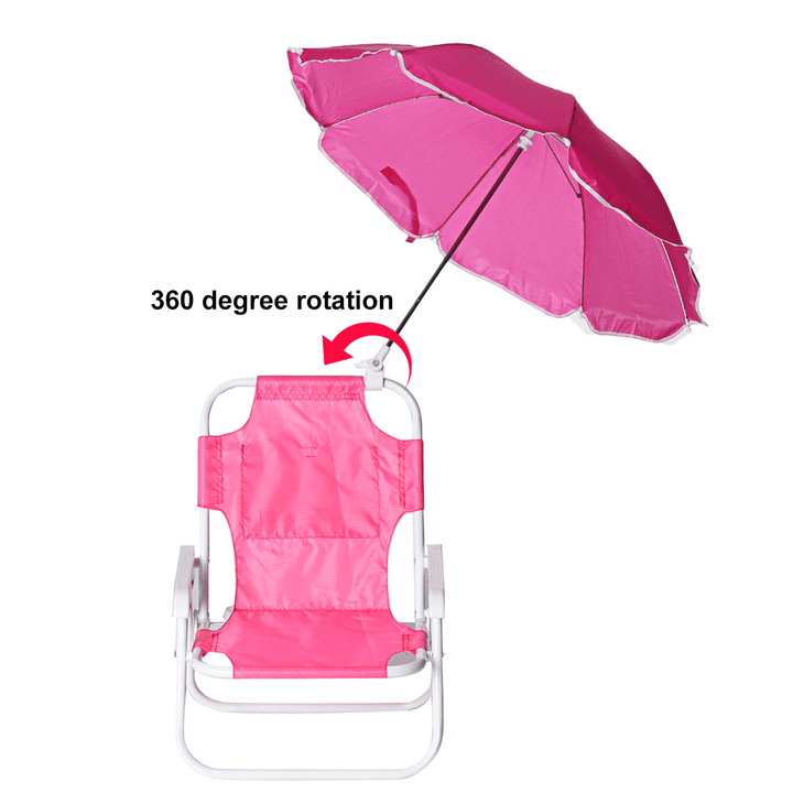 Outdoor Child Beach Chair Folding Chair with Umbrella and behind Pocket - MRSLM