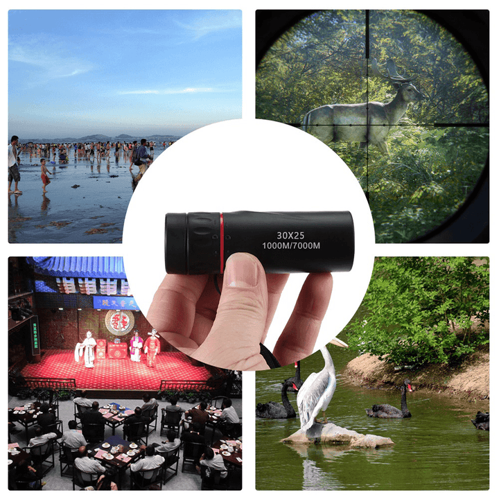 Ipree® DA30X25 HD Monocular Telescope Waterproof Mini Portable Military 10X Scope for Camping Travel - MRSLM