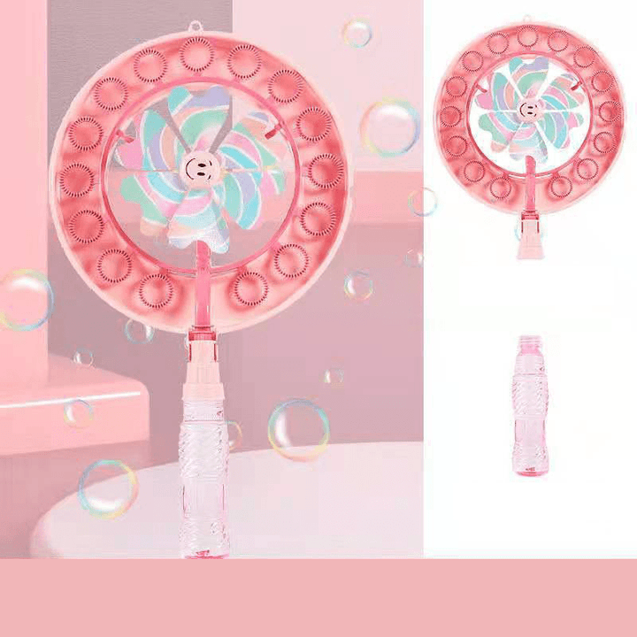 Girly Heart Bubble Wand Five Hole Multi Bubble Heart-Shaped Pinwheel Bubble Wand - MRSLM