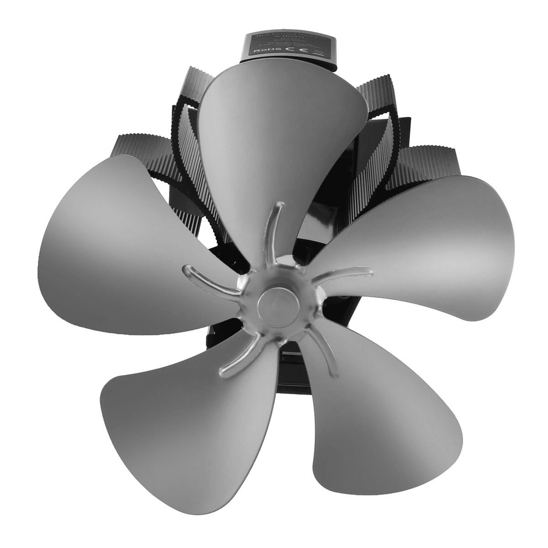 5 Blade Wall Mounted Stove Fan Fireplace Fan Winter Warm Heater Powered Fan 7.1Inch 1500RPM Wood Burner - MRSLM