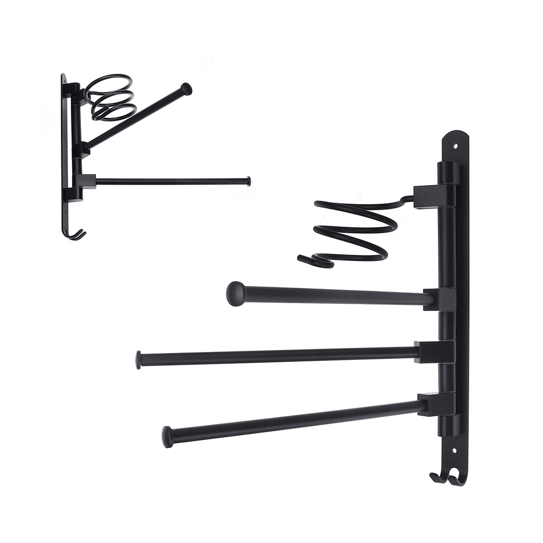 2/3-Arm Bath Towel Rod Rack Holder Wall Mounted Organizer Bathroom Kitchen Storage Rack - MRSLM