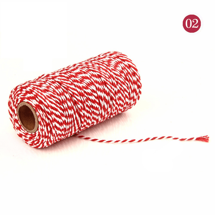 2Mm 100M Two-Tone Cotton Rope DIY Handcraft Materials Cotton Twisted Rope Gift Decor Rope Brush - MRSLM