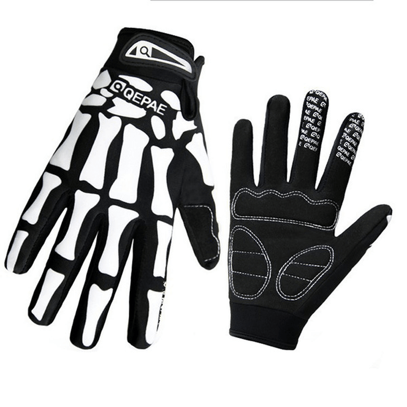 Mens Ghost Claw Human Skeleton Motorcycle Full-Finger Gloves Winter Warm Mittens - MRSLM