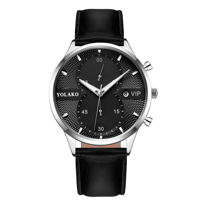 Fashion Casual Business Alloy PU Leather Simple Belt Quartz Watch for Men - MRSLM