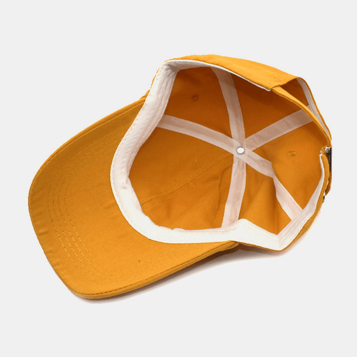 Unisex Cotton Korean Embroidery Pattern Adjustable Outdoor Sunshade Baseball Cap - MRSLM