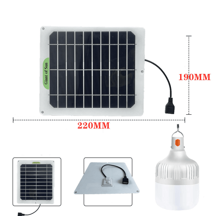 60W 12V Solar Panel USB with LED Light Bulb Monocrystalline Silicon Solar Power Stabilizer Panel - MRSLM