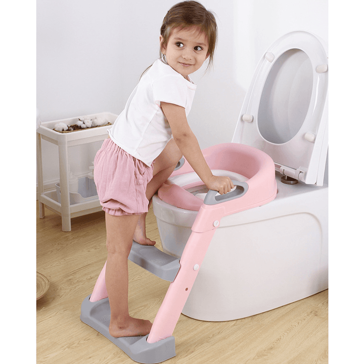 Toddler Toilet Soft Chair Potty Training Seat with Step Stool Ladder Step up Training Small Household Chair Supplies - MRSLM