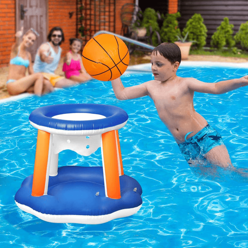 Inflatable Water Volleyball Net Basketball Hoop Basketball Volleyball Floating Toys Swimming Pool Toy Set - MRSLM