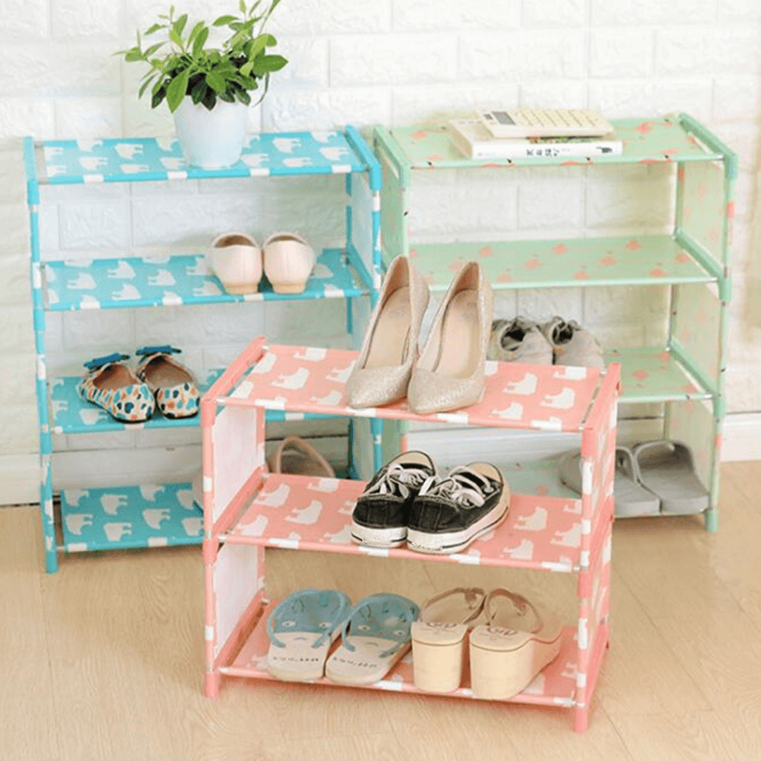 4 Layer Home Shoe Stand Wall Bench Rack Shelf Storage Baskets Closet Organizer Cabinet - MRSLM