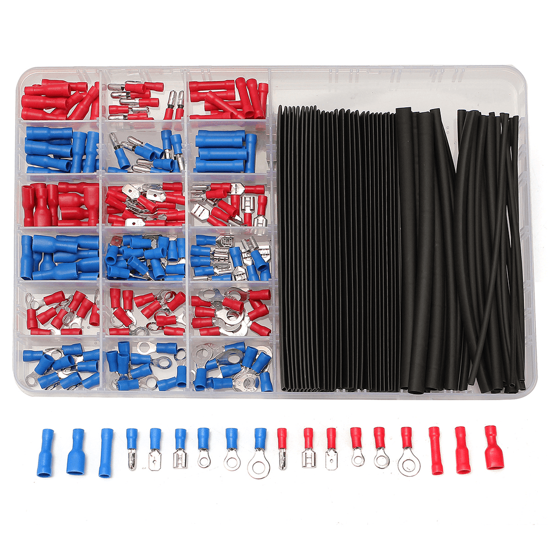 Excellway® 260Pcs Terminals Heat Shrink Tube Assorted Connectors Set - MRSLM