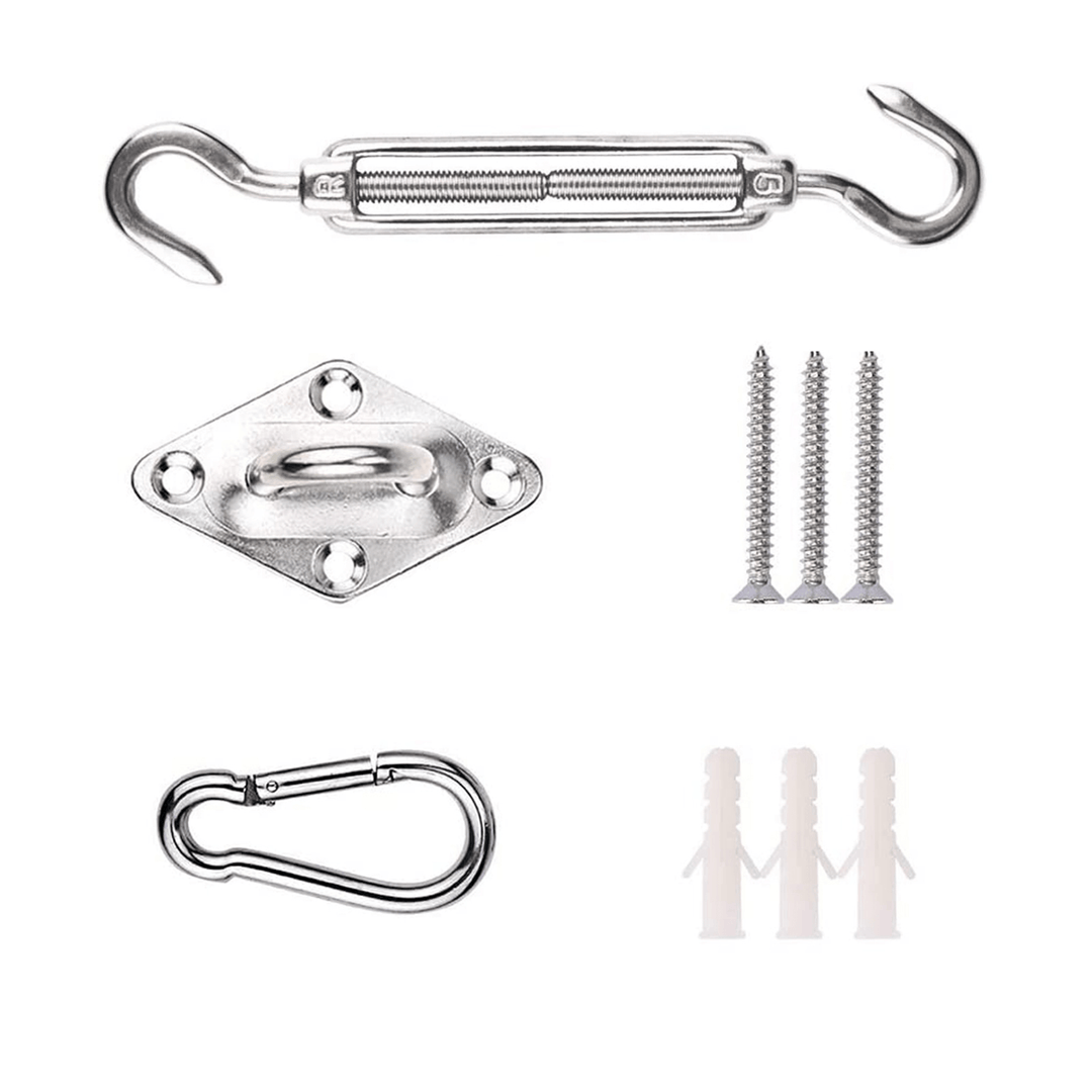 NASUM 80PCS Shade Sail Hardware Parasols Tents Hooks Climbing Buckles Screws Stainless Steel Tent Accessories for Outdoor Garden Courtyard - MRSLM