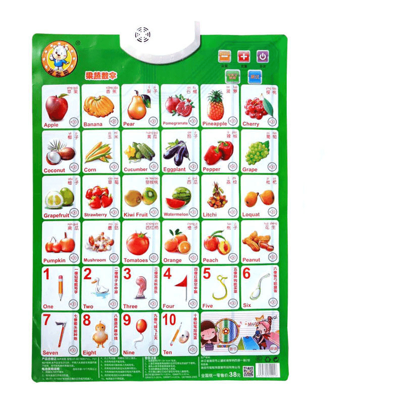 Baby Audio Wall Chart, Point to Read Pronunciation Toys - MRSLM