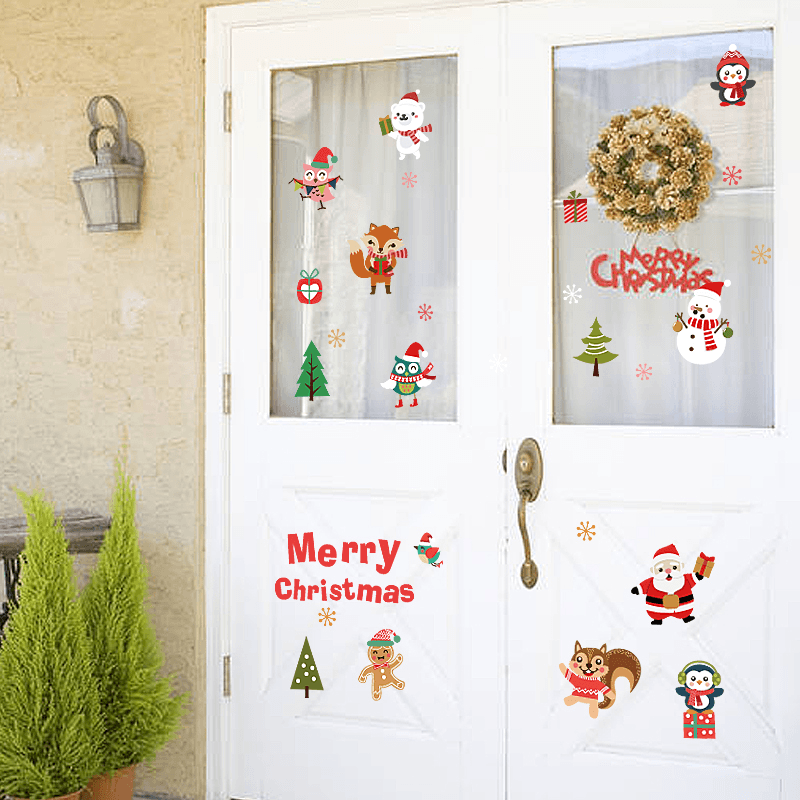 Miico SK6038 Christmas Sticker Novetly Cartoon Wall Stickers for Kids Room Decoration Christmas Party - MRSLM