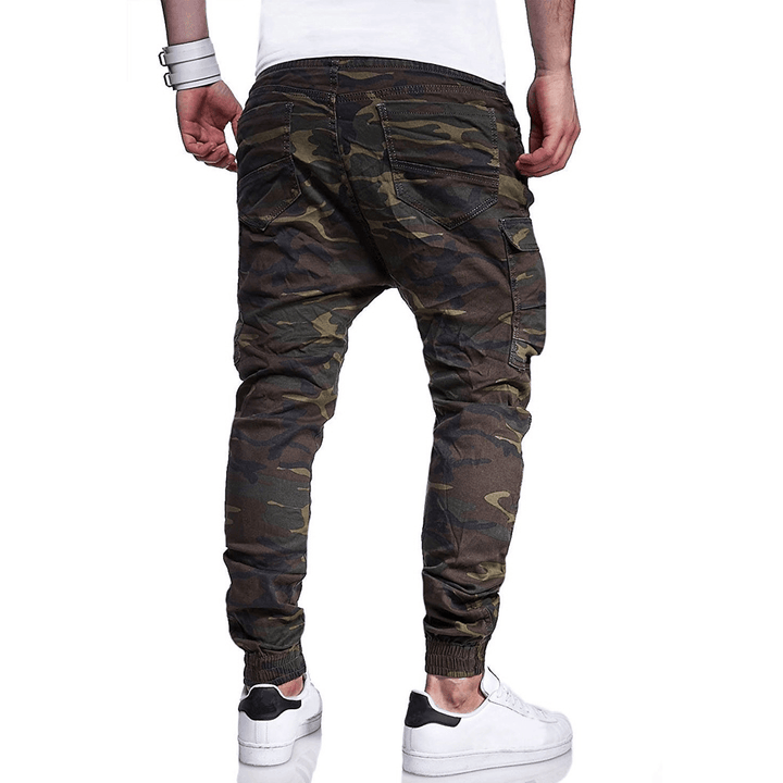 Men'S Fashion Camouflage Printed Tether Belt Casual Pants - MRSLM