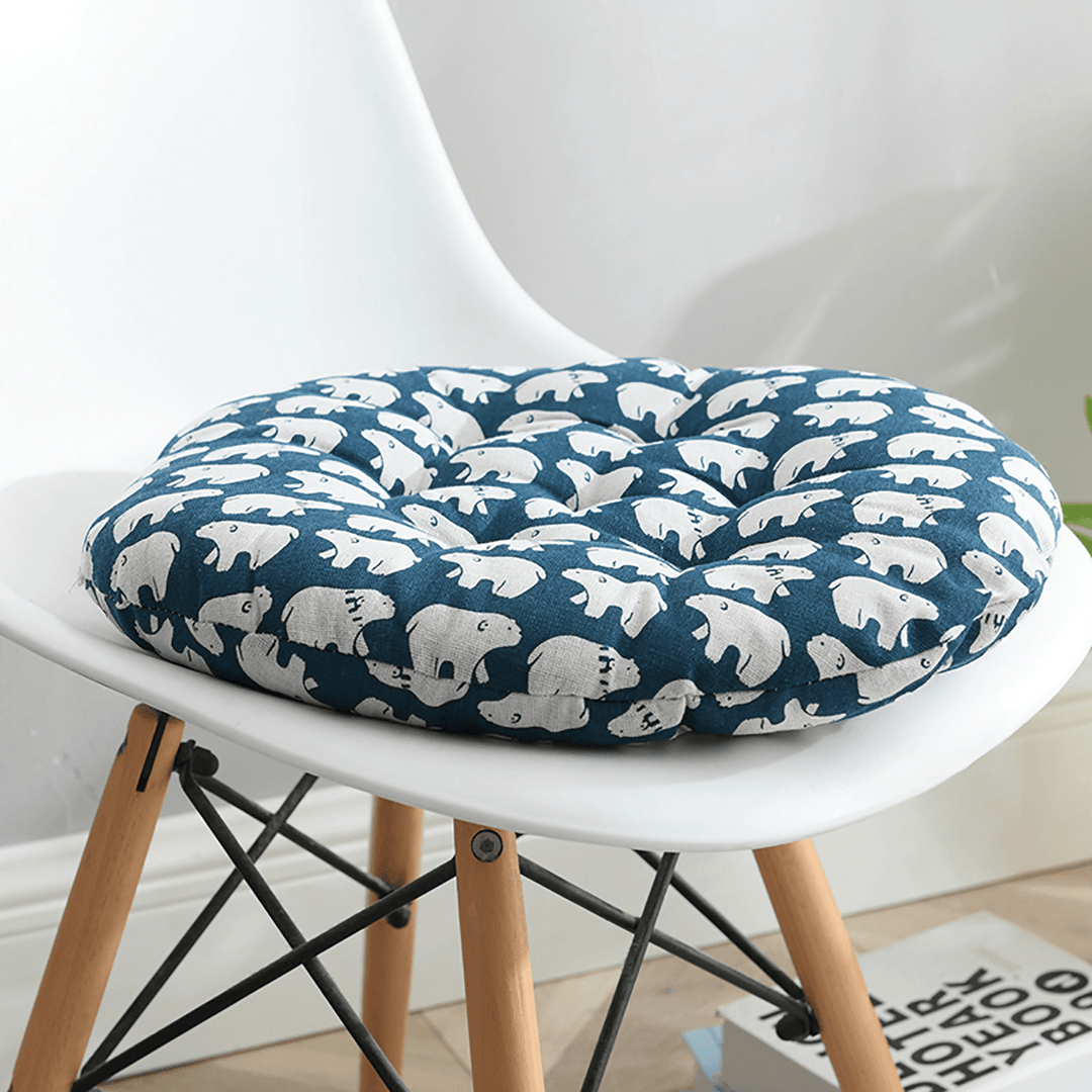 Nordic Print round Cotton Chair Cushion Soft Pad Dining Home Office Patio Garden - MRSLM