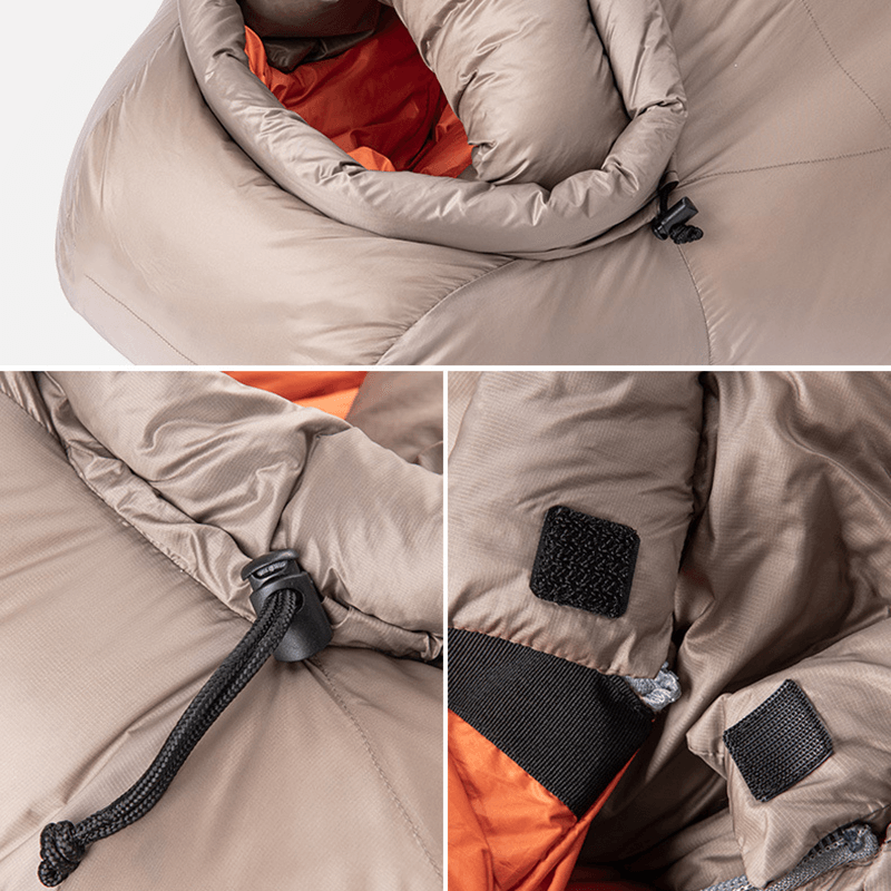 Naturehike 20D 380T Nylon Folding Camping Sleeping Bag Outdoor Adult Single Goose down Sleeping Bag Waterproof Mummy Sleeping Sack - MRSLM