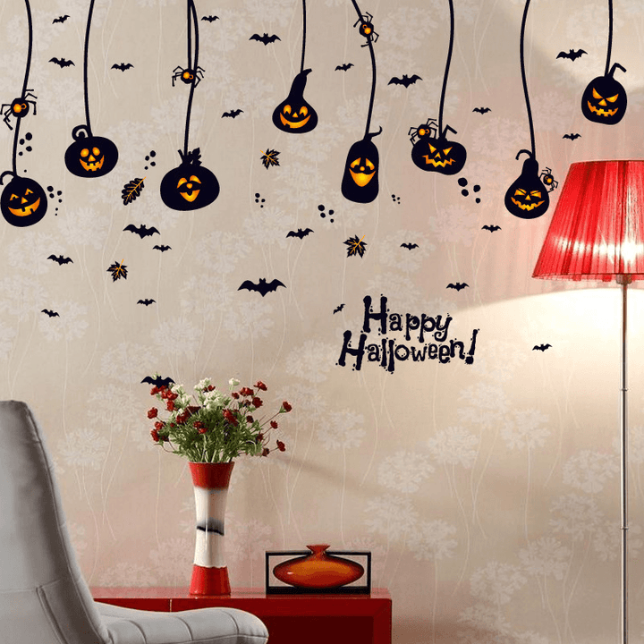 Miico SK9094 Trick or Treat Halloween Wall Sticker Room Decoration for Be Happy Halloween Party - MRSLM