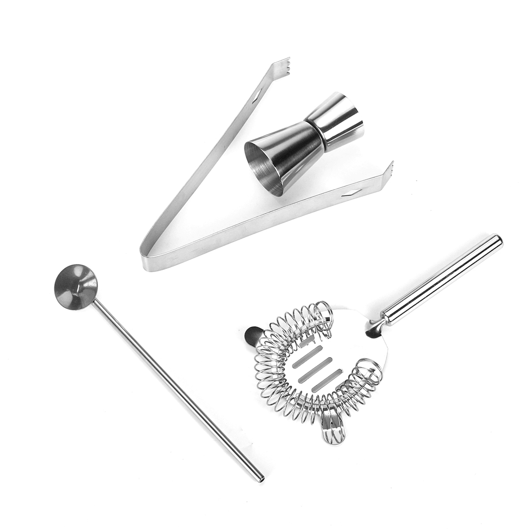 Stainless Steel Cocktail Shaker Mixer Drink Bartender Martini Tools Bar Set Kit - MRSLM