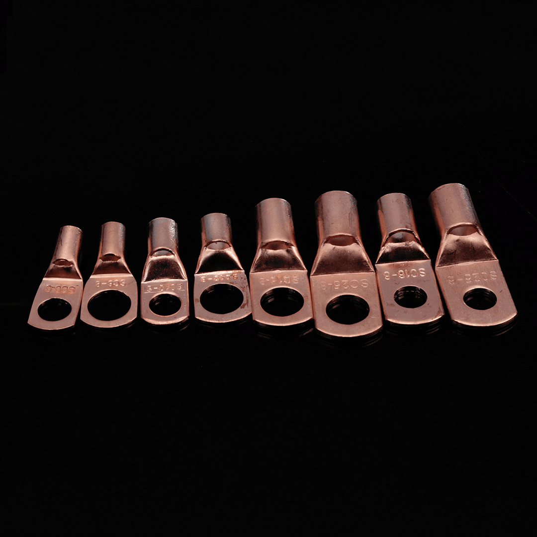 60Pcs Copper Ring Lug Terminal with Box Cable Lugs Crimp Terminals Wire Connector Terminal - MRSLM