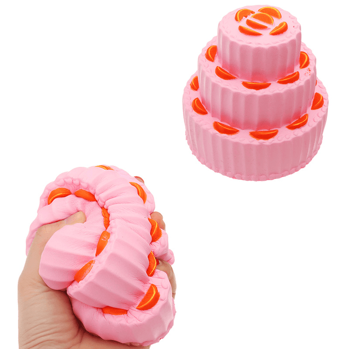 Three Layer Orange Cake Squishy 11Cm Slow Rising anti Stress Collection Gift Soft Toy - MRSLM