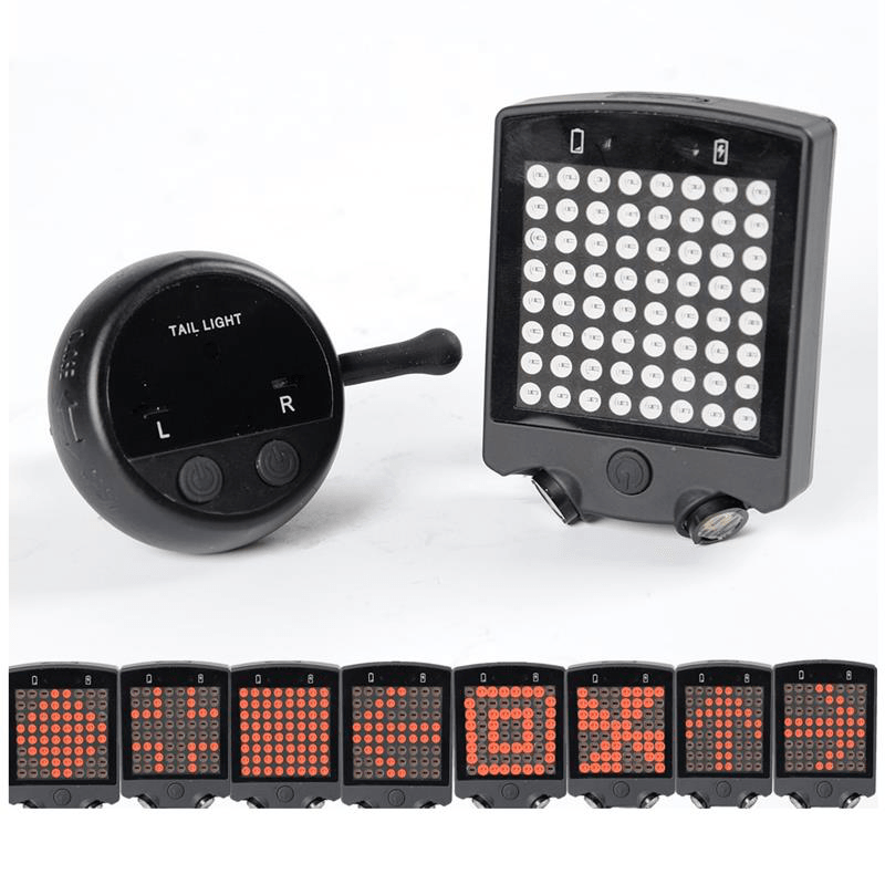 64 LED Wireless Remote Laser Bicycle Rear Tail Light Bike Turn Signals Safety Warning Light - MRSLM