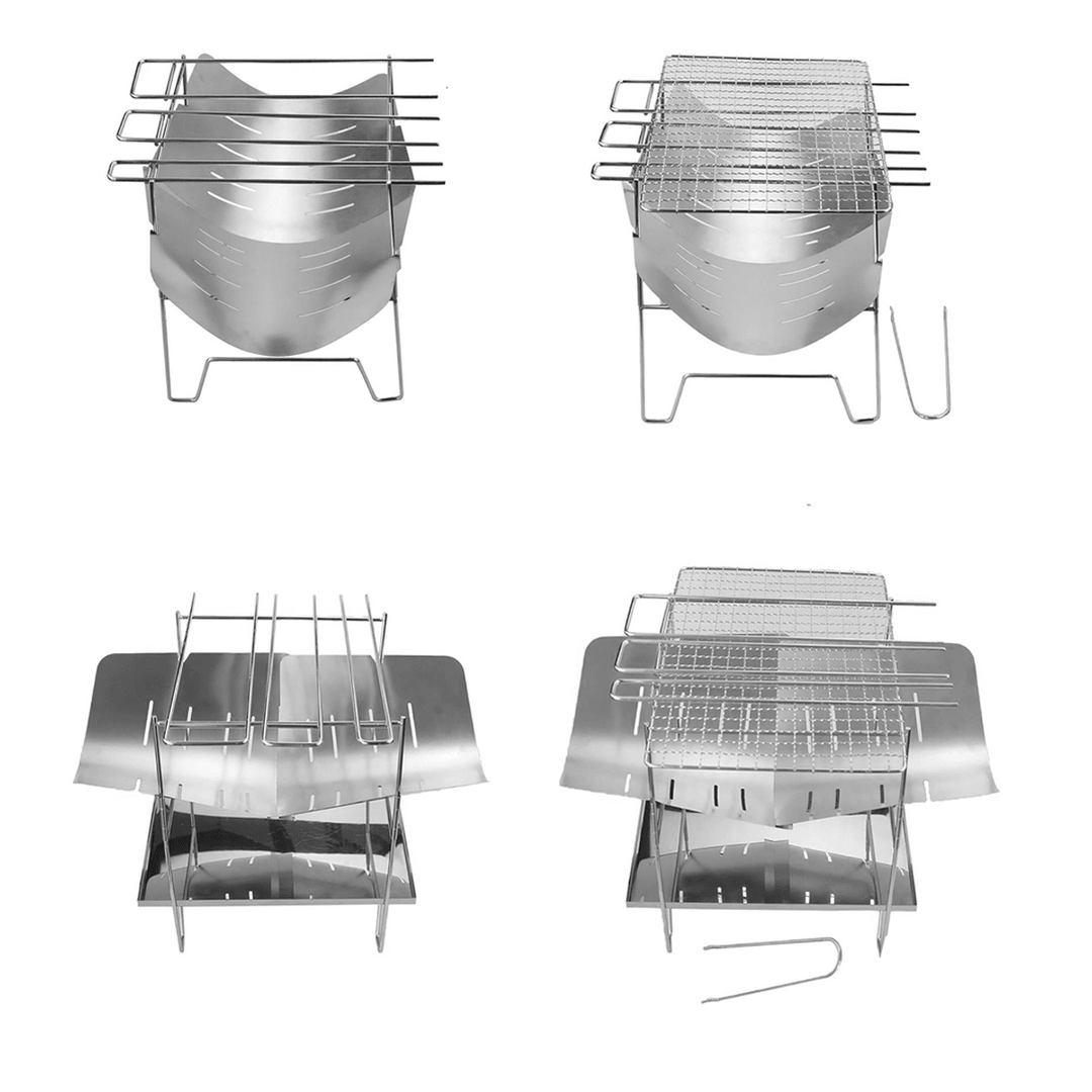 Portable Folding Barbecue Grill Stainless Steel Camping Stove for Outdoor Picnic Camping - MRSLM