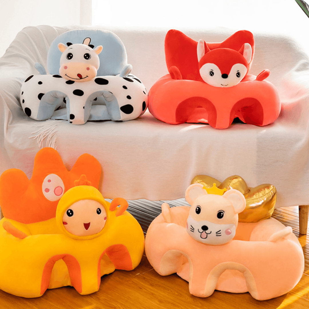 21.65" Animals Shape Non-Slip＆Washable Sofa Baby Learning Chair Soft Seat Protector No Filling Comfortable Cute Children Chair Kids Gift - MRSLM