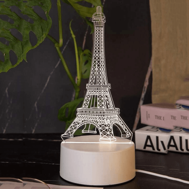 3D Eiffel Tower Led Night Light USB Charging Creative Colorful Home Decor for Bedroom Garden Living Room Decoration - MRSLM