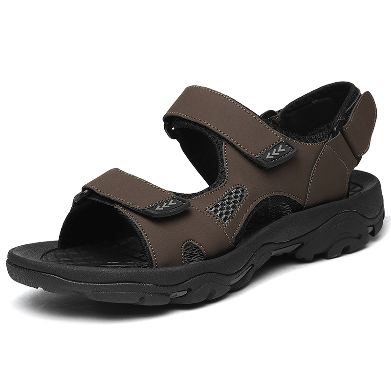 Men Microfiber Breathable Non Slip Opened Outdoor Casual Beach Sandals - MRSLM