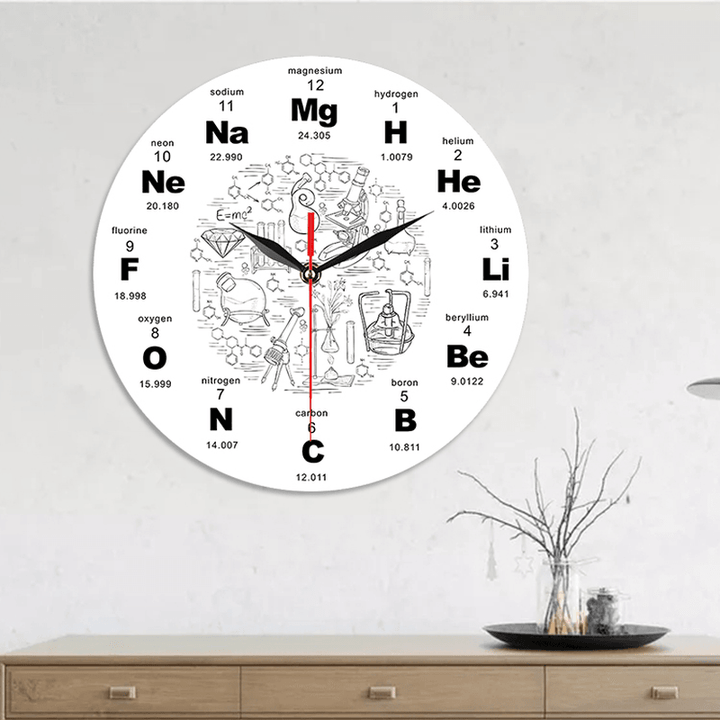 Emoyo ECY025 Chemical Element Table Wall Clock 3D Wall Clock for Home Office Decorations A - MRSLM