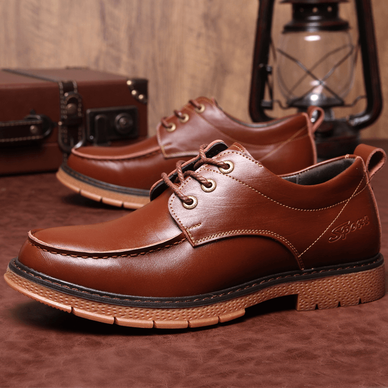 Men Genuine Leather Breathable Soft Sole Classical England Style Casual Martin Boots - MRSLM
