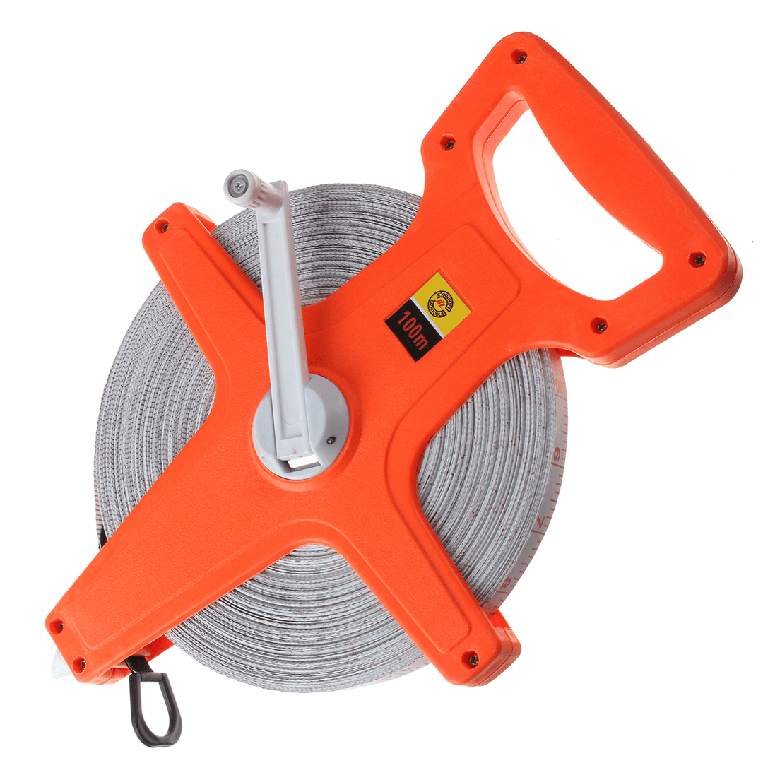 Tape Measure 30M 50M 100M Fiberglass Open Reel Measuring Metric Imperial Tool - MRSLM