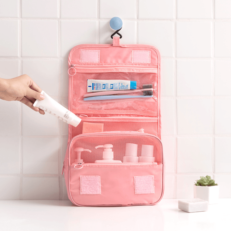 Hanging Toiletry Bag Travel Organizer Wash Make up Cosmetic Bag Case for Women Men Toiletry Kit Cosm - MRSLM