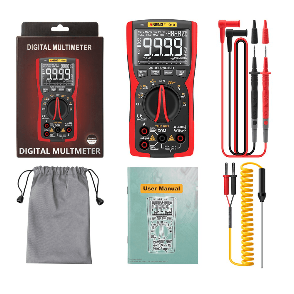 ANENG Q10 Digital Multimeter 9999 Professional Tester Multimeter True RMS Analog DIY Transistor Capacitor NCV Testers Lcr Meter - MRSLM