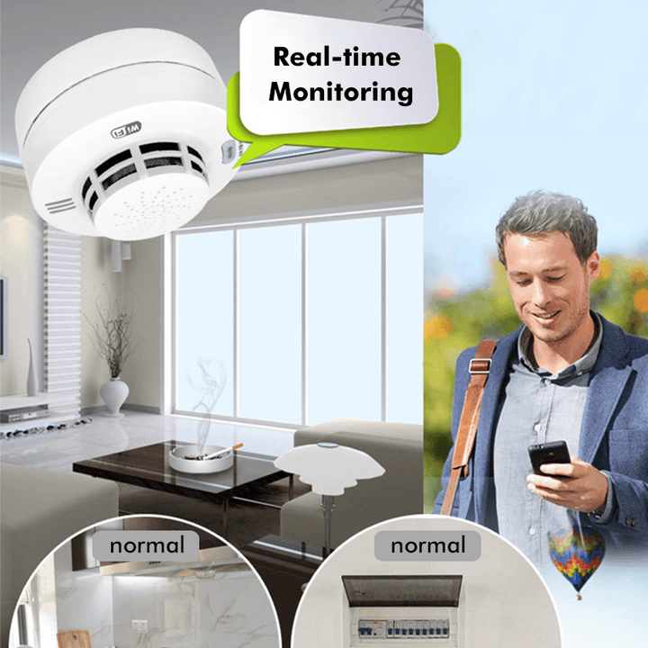 Wifi Smoke Detector Smoke Alarm APP Smoke Sensor - MRSLM