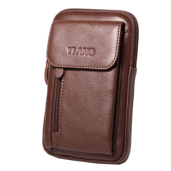 Genuine Leather 5.5-7″ Cell Phone Bag Waist Bag Crossbody Bag for Men - MRSLM