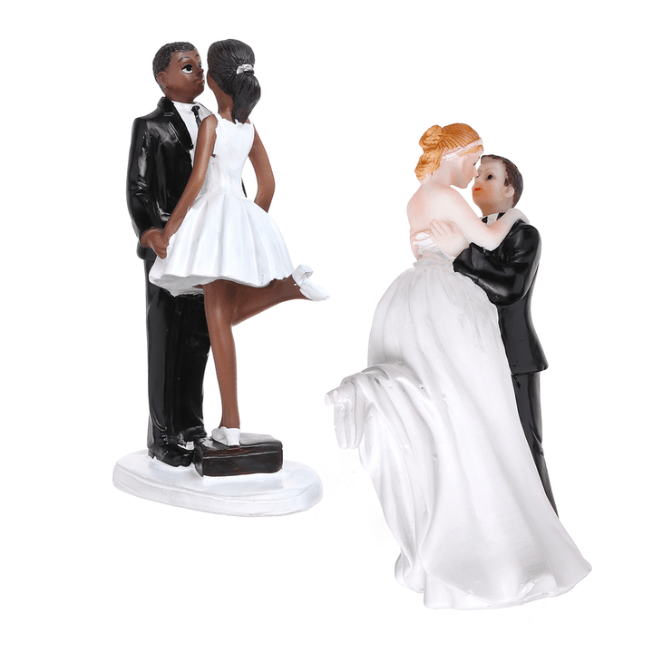 Romantic Funny Wedding Cake Topper Figure Bride Groom Couple Bridal Decorations - MRSLM