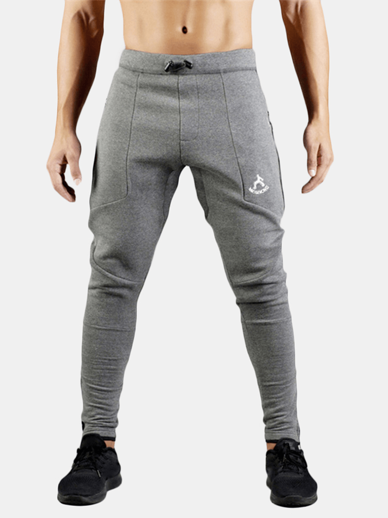 Mens Fleece Warm Sport Running Training Casual Pants - MRSLM