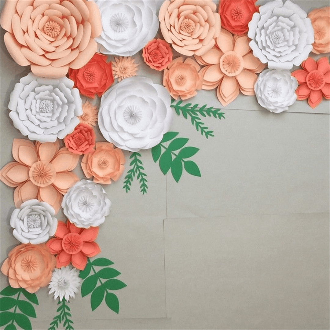 2Pcs Giant Paper Rose Flower 20Cm DIY Backdrop Wall Wedding Party Birthday Decorations - MRSLM