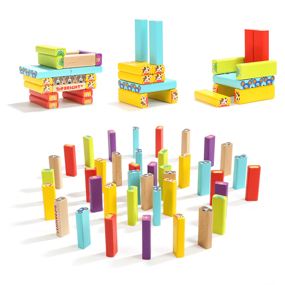 Children'S Jenga Parent-Child Interactive Rainbow Tower Draw Blocks - MRSLM