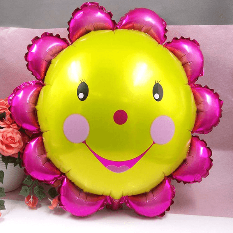 23 Inch Aluminum Foil Sunflower Balloon Smiling Face Balloons Birthday Party Decoration - MRSLM