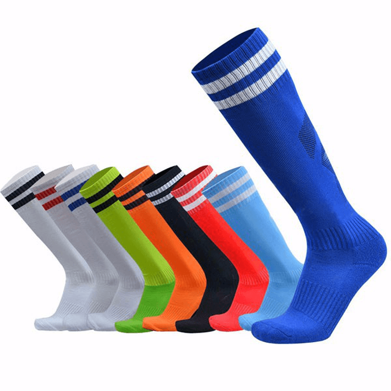 Men Adults Football Stripes Thickened Bottom Socks Long Tube Hygroscopic anti Skid Sports Socks - MRSLM