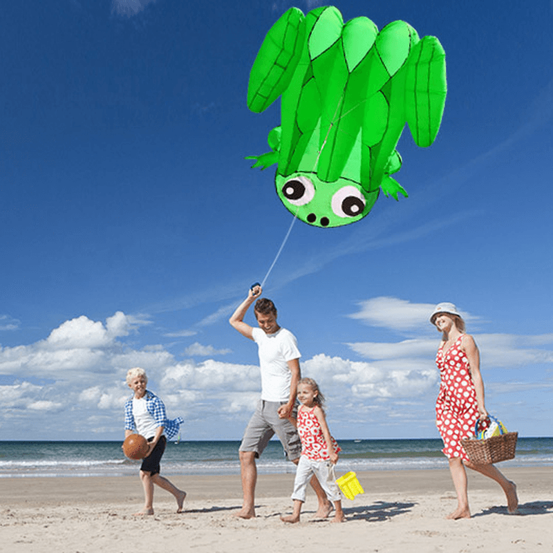 55" Large Frog Soft Kite Easy to Fly Kids Children Adult Beach Trip Park Family Outdoor Games Activities - MRSLM